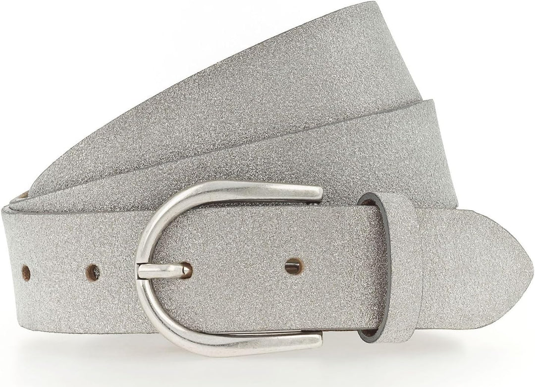 Vanzetti 30mm Glitter Belt W90 Silver Glitter