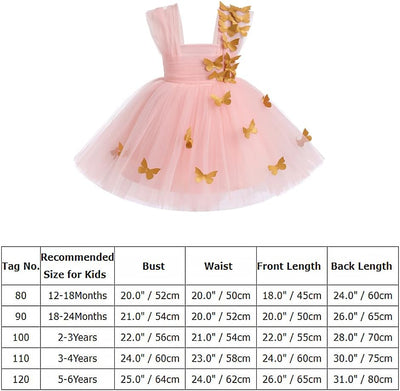 FYMNSI Baby Mädchen Prinzessin Kleid Blumenmädchenkleid Taufkleid Kleinkinder Schmetterling Festlich