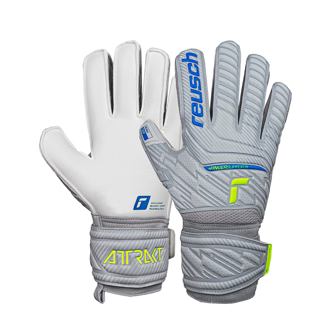 Reusch Herren Attrakt Finger Support Unisex Torwarthandschuhe mit Aussennaht Schnitt und Grip Belag,