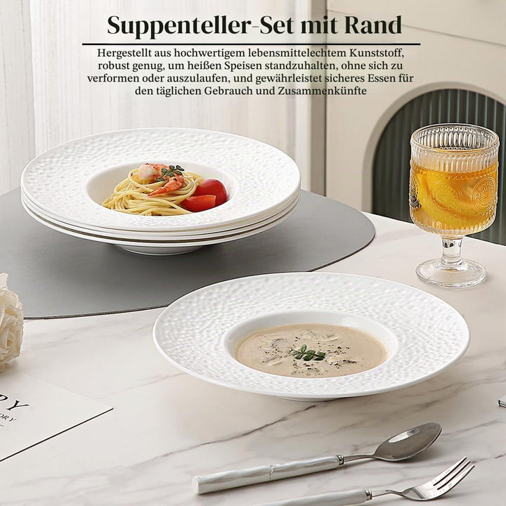 Berglander Suppenschalen Set mit 6, wiederverwendbare 260ml Kunststoff-Multipurpose-Teller für Pilzs