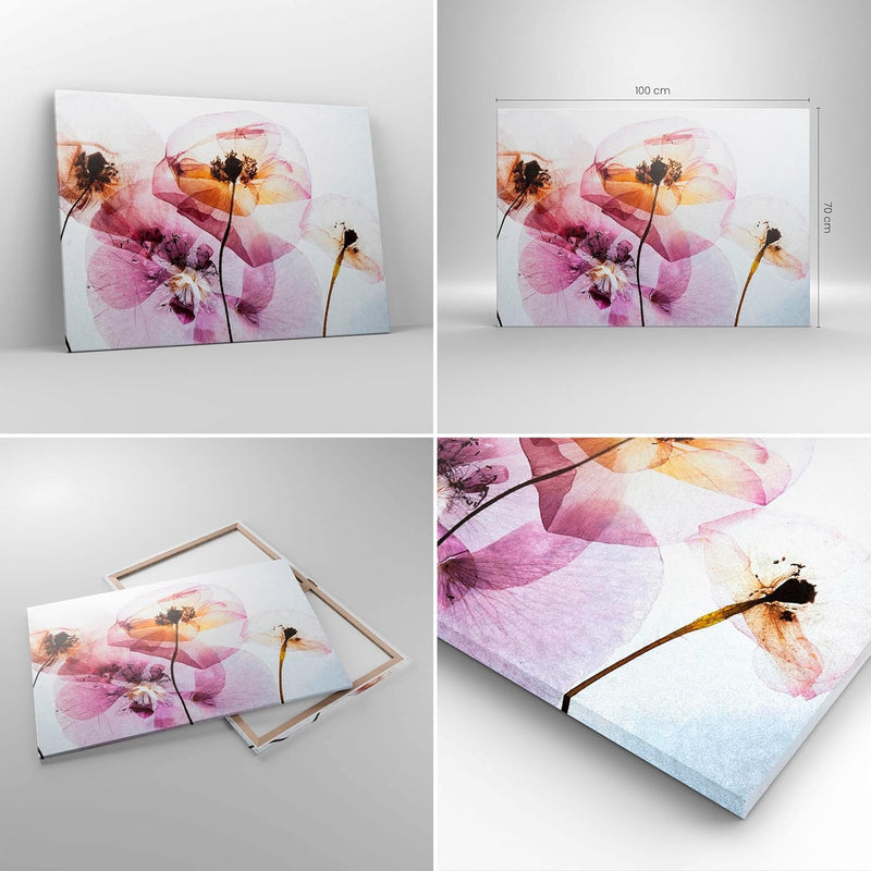 Bilder auf Leinwand 100x70cm Leinwandbild mit Rahmen blume sommer natur Gross Wanddeko Bild Schlafzi