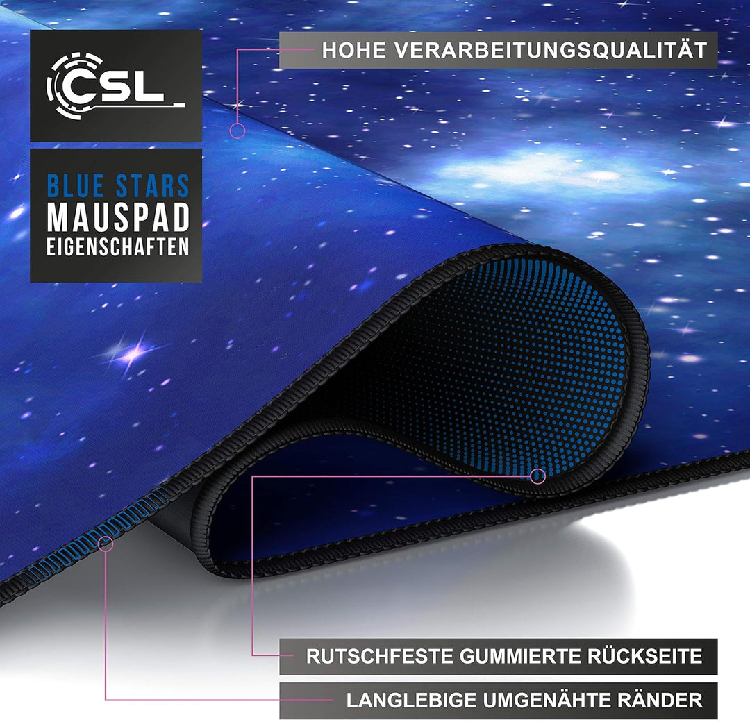 CSL - XXL Mauspad Gaming 900x400 mm - XXL Mousepad gross mit Motiv - Tischunterlage Large Size - ver