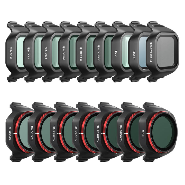 Freewell Mega 16er-Pack Filter-Set für DJI Mini 5 Pro mit UV, ND, ND/PL, LPR, Glow Mist, 10-Stop ND1