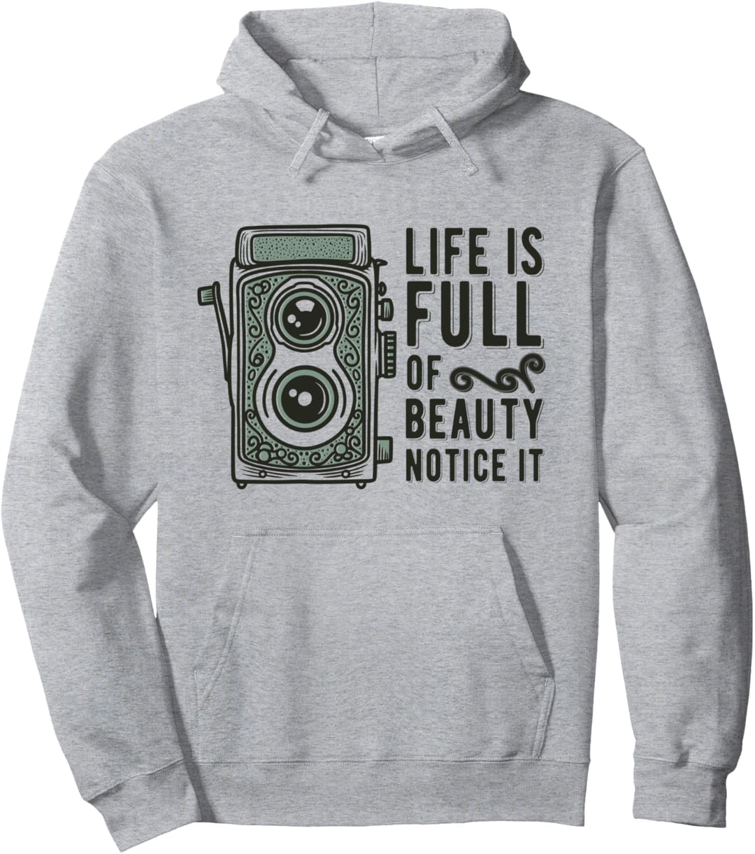 Das Leben ist voll von Schönheit Fotograf Vintage Kamera Pullover Hoodie