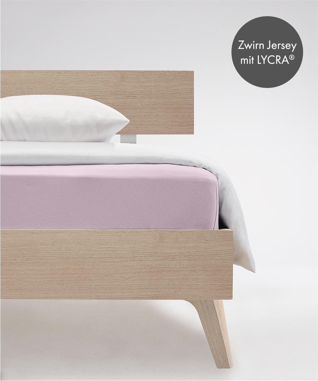 fleuresse Comfort Spannbettlaken, Jersey, rosé, 200 x 200 cm Rosé 200 x 200 cm, Rosé 200 x 200 cm