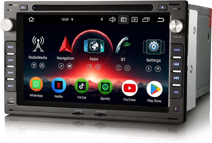 Erisin 7 Zoll 8-Kern 4GB+64GB Android 14 Autoradio Bluetooth GPS Navi für VW Passat B5 Jetta Golf 4