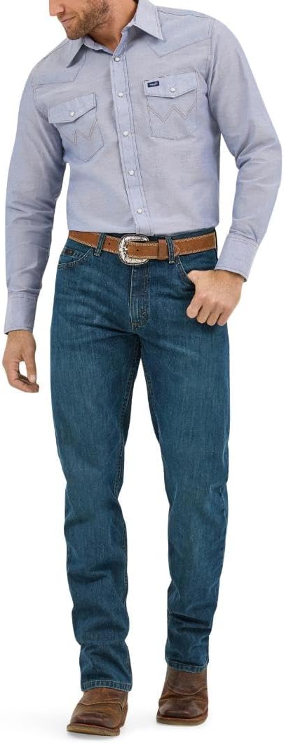 Wrangler Herren Western-Arbeitshemd, langärmelig, mit Druckknöpfen, verwaschenes Finish Hemd 15.5" H