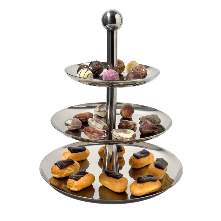 Etagere 3 Etagen aus Edelstahl – Robuster Servierturm für Küche & Buffet – Elegantes Design für Kuch