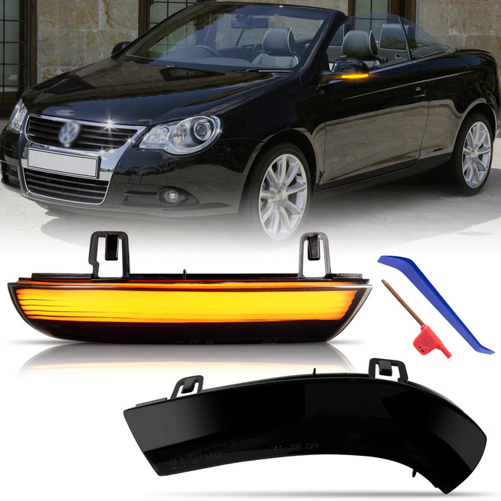 OZ-LAMPE LED Spiegelblinker für VW Golf 5 MK5 Variant GTI EOS Golf 6 Plus Passa-t B5.5-Typ 3BG B6 Ty