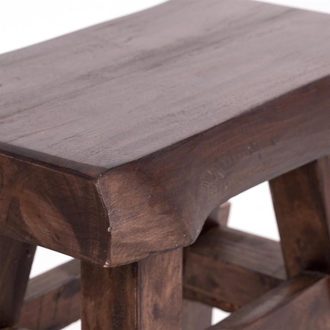 DESIGN DELIGHTS Holz HOCKER Vintage 40 | Massivholz, 43x45x27 cm (HxBxT) | Sitzhocker, Pflanzenhocke
