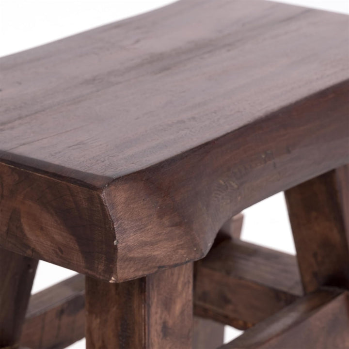 DESIGN DELIGHTS Holz HOCKER Vintage 40 | Massivholz, 43x45x27 cm (HxBxT) | Sitzhocker, Pflanzenhocke