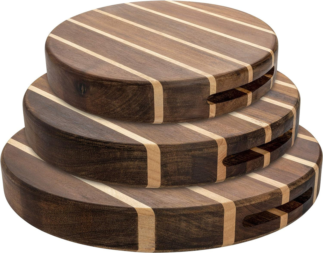 Grunwerg Rockingham Forest Multi-Holz Schneidebrett – Akazie, Verkohlte Akazie & Kautschukholz – Run