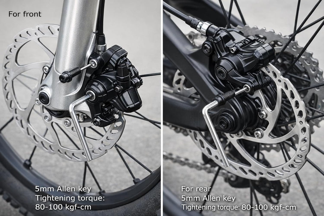 RUJOI Fahrrad-Scheibenbremsen-Kit, Vorder- und Hinterradsattel aus Aluminium, Fahrradbremshebel aus