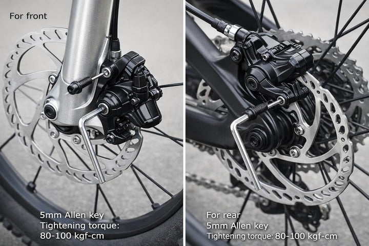 RUJOI Fahrrad-Scheibenbremsen-Kit, Vorder- und Hinterradsattel aus Aluminium, Fahrradbremshebel aus