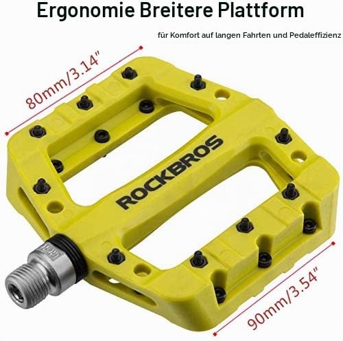 ROCKBROS Fahrradpedale Nylon Composite Flatpedale 9/16 MTB Pedale 3 Bearing rutschfest Wasserdicht A