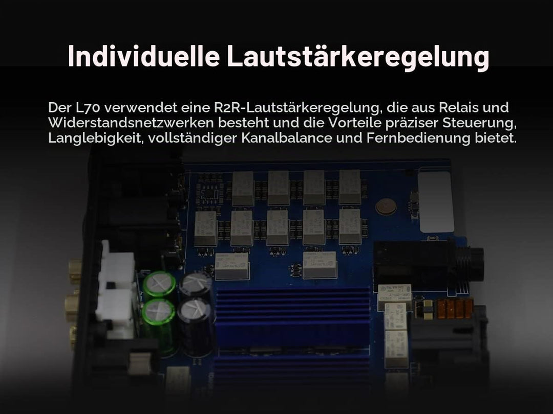 Topping L70 Stationärverstärker mit NFCA, Schwarz, Schwarz