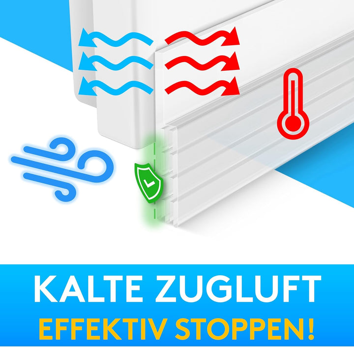 SilverRack Zugluftstopper für Türen Transparent [5X 1m] - Zuschneidbare Türdichtung selbstklebend -