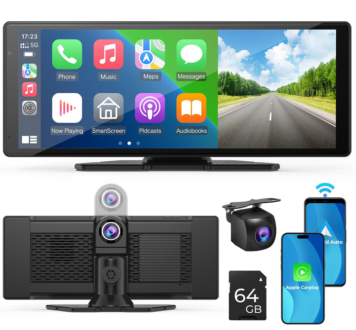 Drahtloses A-pple Carplay und Android Auto 10,26-Zoll-Touchscreen-Autoradio:1080p-Rückfahrkamera, Mi