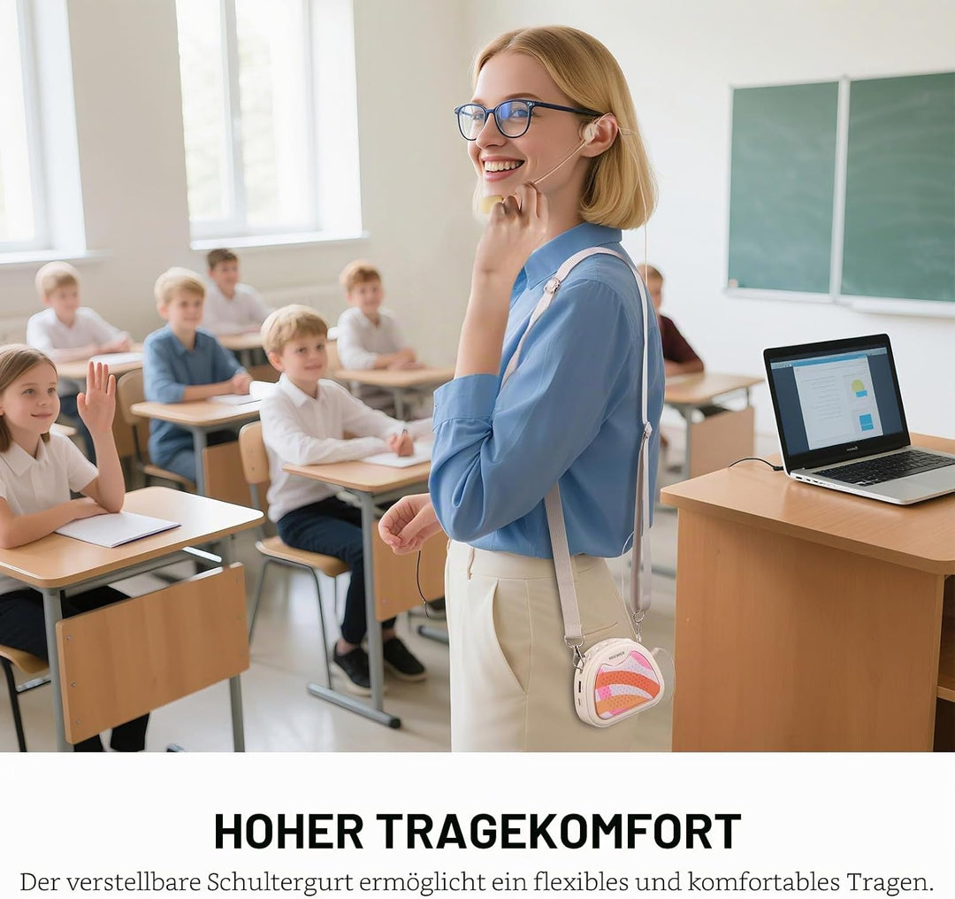 NEEWER Sprachverstärker mit Wired Headset Mikrofon, Lautsprecher, Schultergurt, AUX Ausgang, USB C w