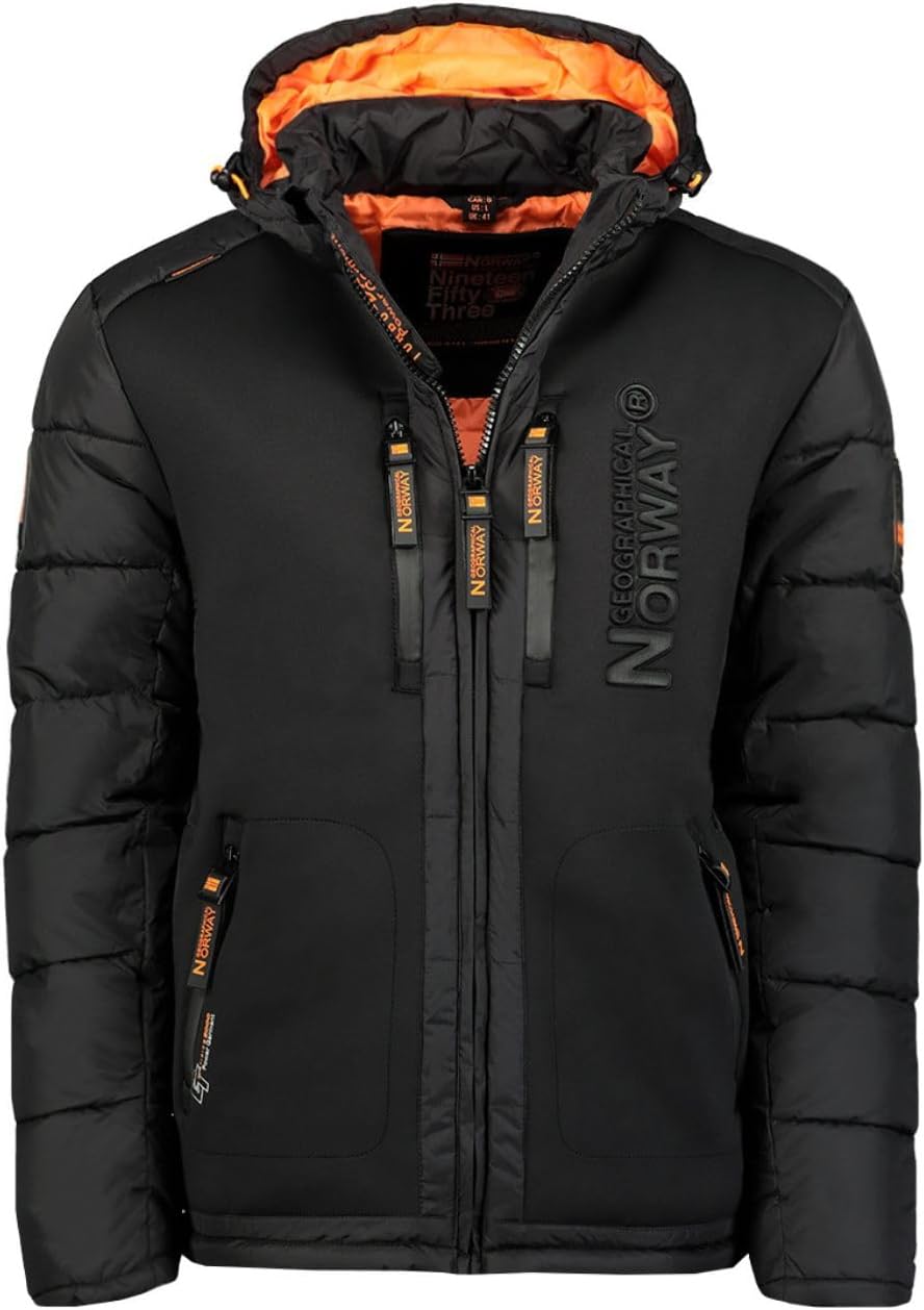Geographical Norway Beachwood Men - Winterjacke Hooded Herren Parka - Warme Daunenjacken Steppjacke