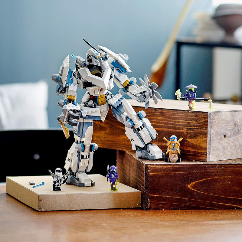 LEGO 71738 NINJAGO Legacy Zanes Titan-Mech Ninja Bauset mit Jay als goldene Figur und 2 Geisterkämpf