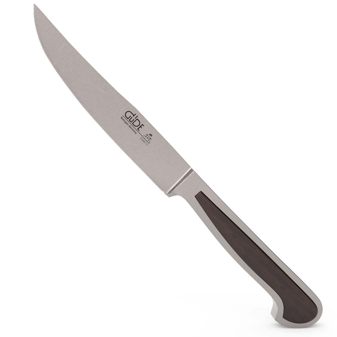 GÜDE Solingen - Porterhousesteakmesser Gezahnt geschmiedet, 12 cm, Grenadill, DELTA, Handmade German