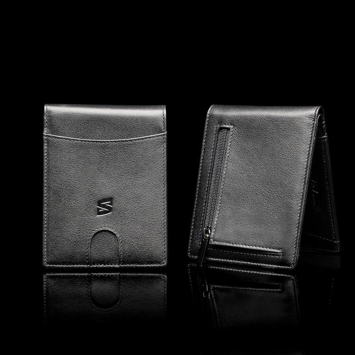 SERASAR | Premium Wallet [Clever] für Herren in schwarz aus Echtleder | 11 Kartenfächer | Wahlweise