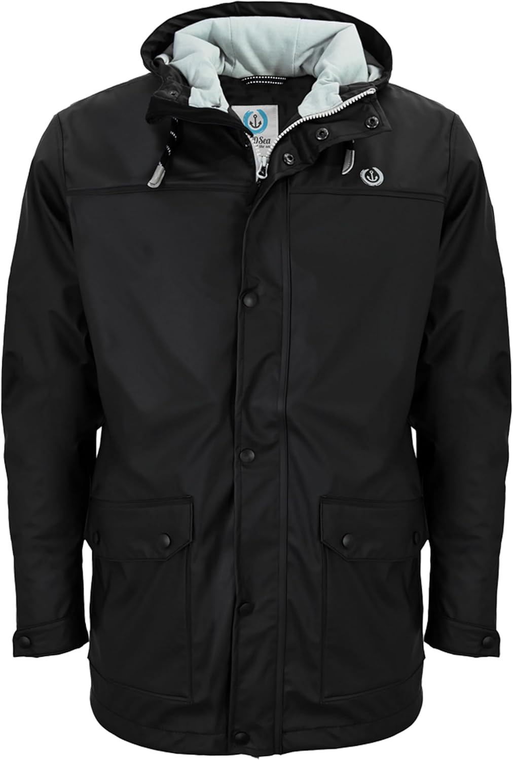 MADSea Herren Regenjacke Friesennerz warm mit Fleece gefüttert 4XL Schwarz, 4XL Schwarz