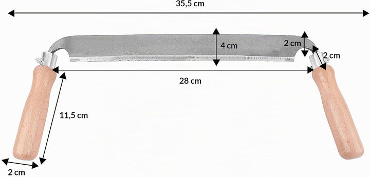 Bauster® Zugmesser Schäleisen für holz Ziehklinge 350mm ist ein Werkzeug zur Holzbearbeitung Zugeise