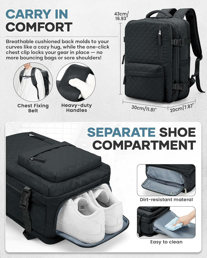 BJLFS Vakuum Rucksack Handgepäck Flugzeug Ryanair 40x20x25 Rucksack mit pumpe Airback-Handgepäck Dam