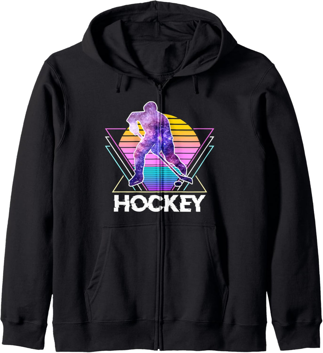 Hockey Retro Vintage Vaporwave 90er Sport Kapuzenjacke