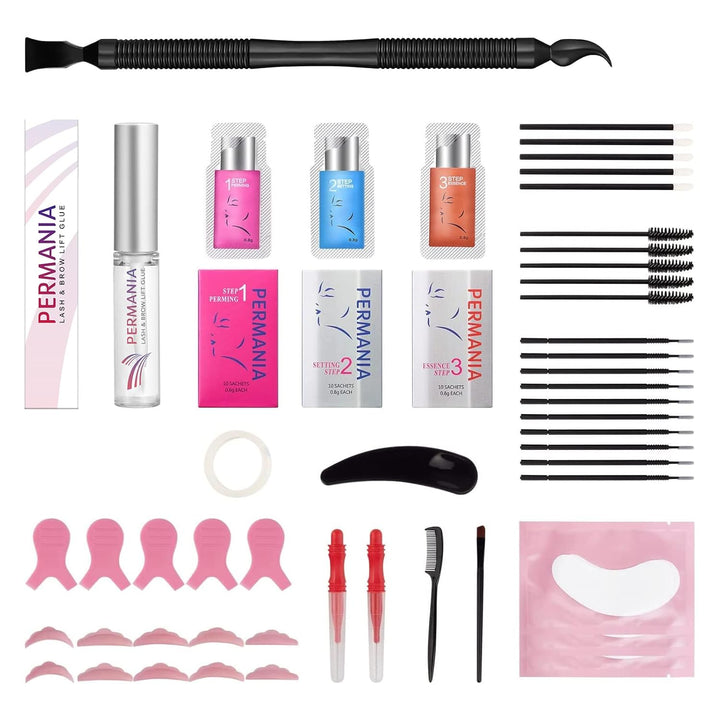 PERMANIA Wimpernlifting Set, 2 In 1 Brow Lifting Set, Lash Lifting Set, Einzelbeutelverpackung, 1 Be
