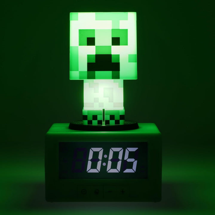 Paladone Minecraft Creeper Wecker - Offiziell Lizenziertes Icon mit Minecraft Musik & Nachtlicht für
