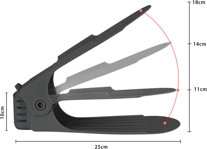 20 x Verstellbarer Schuhregal Schuhstapler schuhaufbewahrung Schuhorganizer Schuhhalter Farbe: Schwa