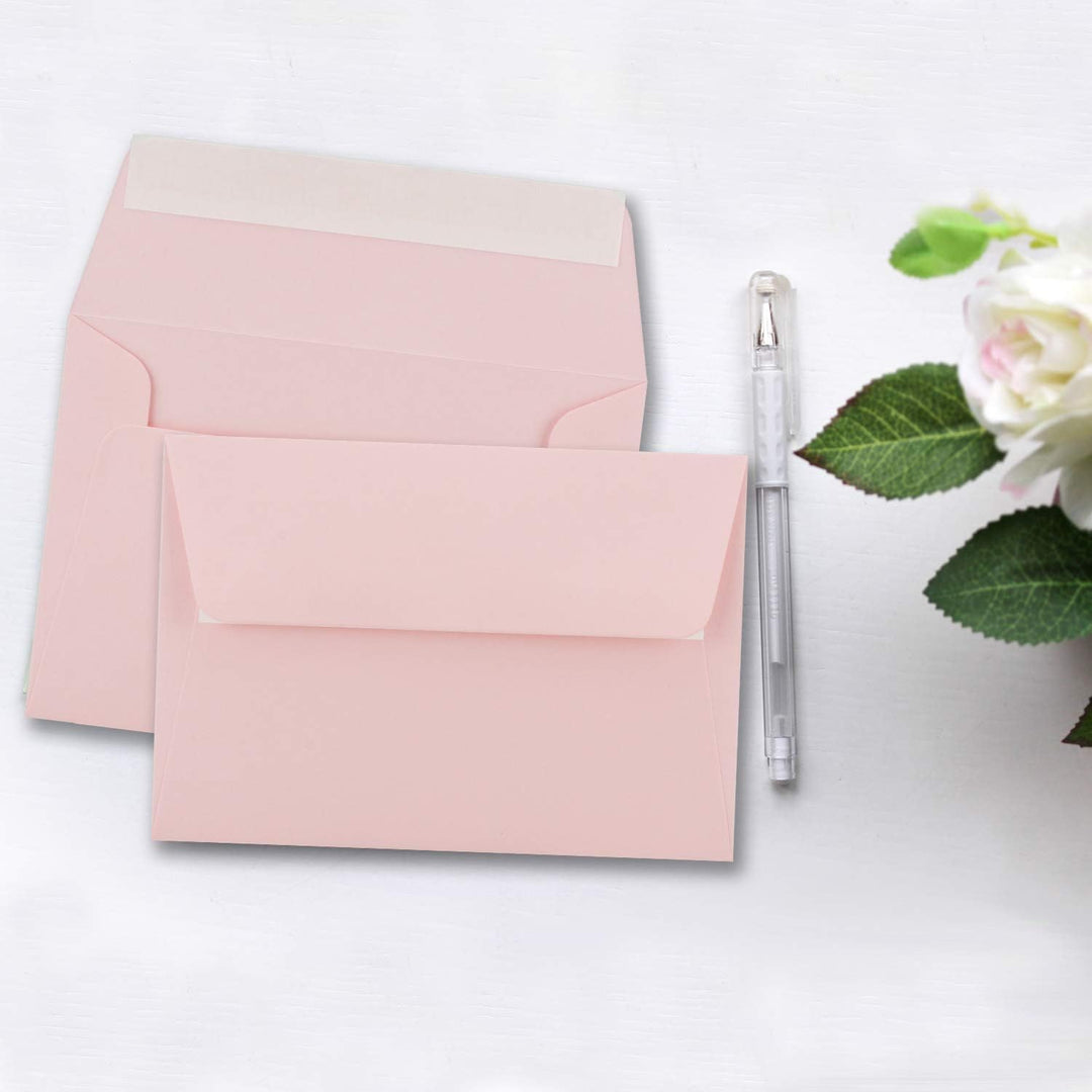 200x Brief-Umschläge B6 - Rosa - 12,5 x 17,5 cm - Haftklebung 120 g/m² - breite edle Verschluss-Lasc
