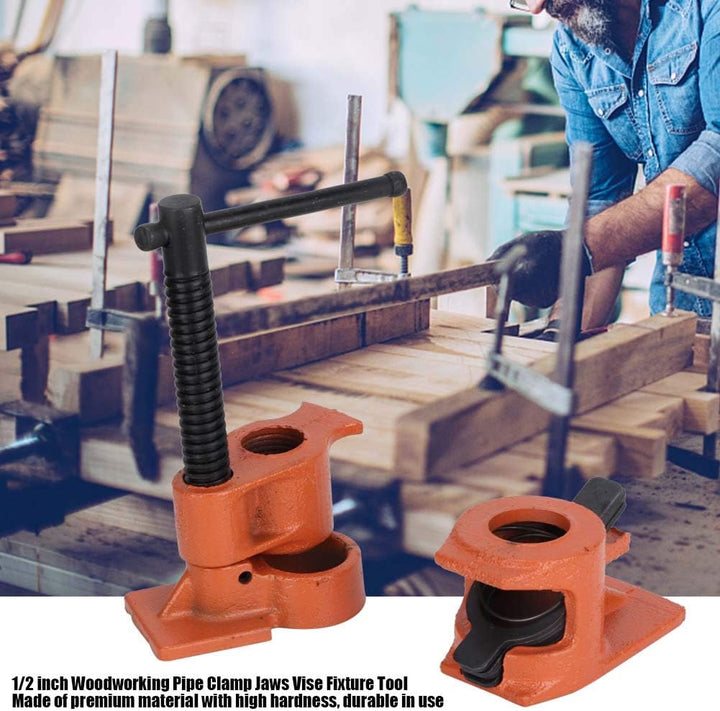 4 Stück Rohr Schraubzwingen mit Hülse, 1/2 Zoll Rohrzwingen Rohrschelle Schraubstock Holzbearbeitung