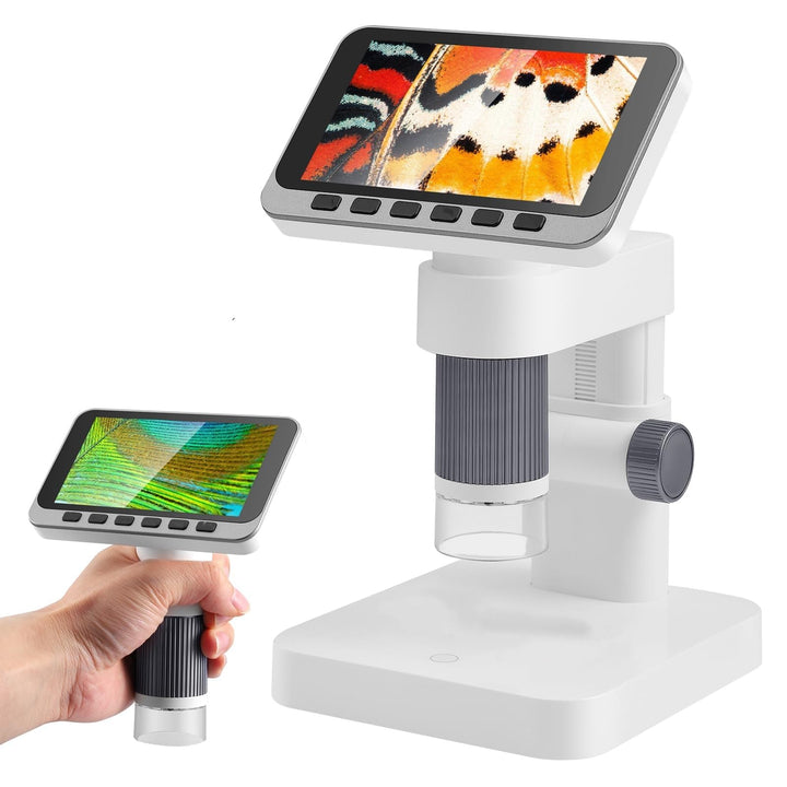 Mikroskop für Kinder 4,5-Zoll HD IPS Display Fernglas mit 1000-facher Vergrösserung mit 8 LED Leucht