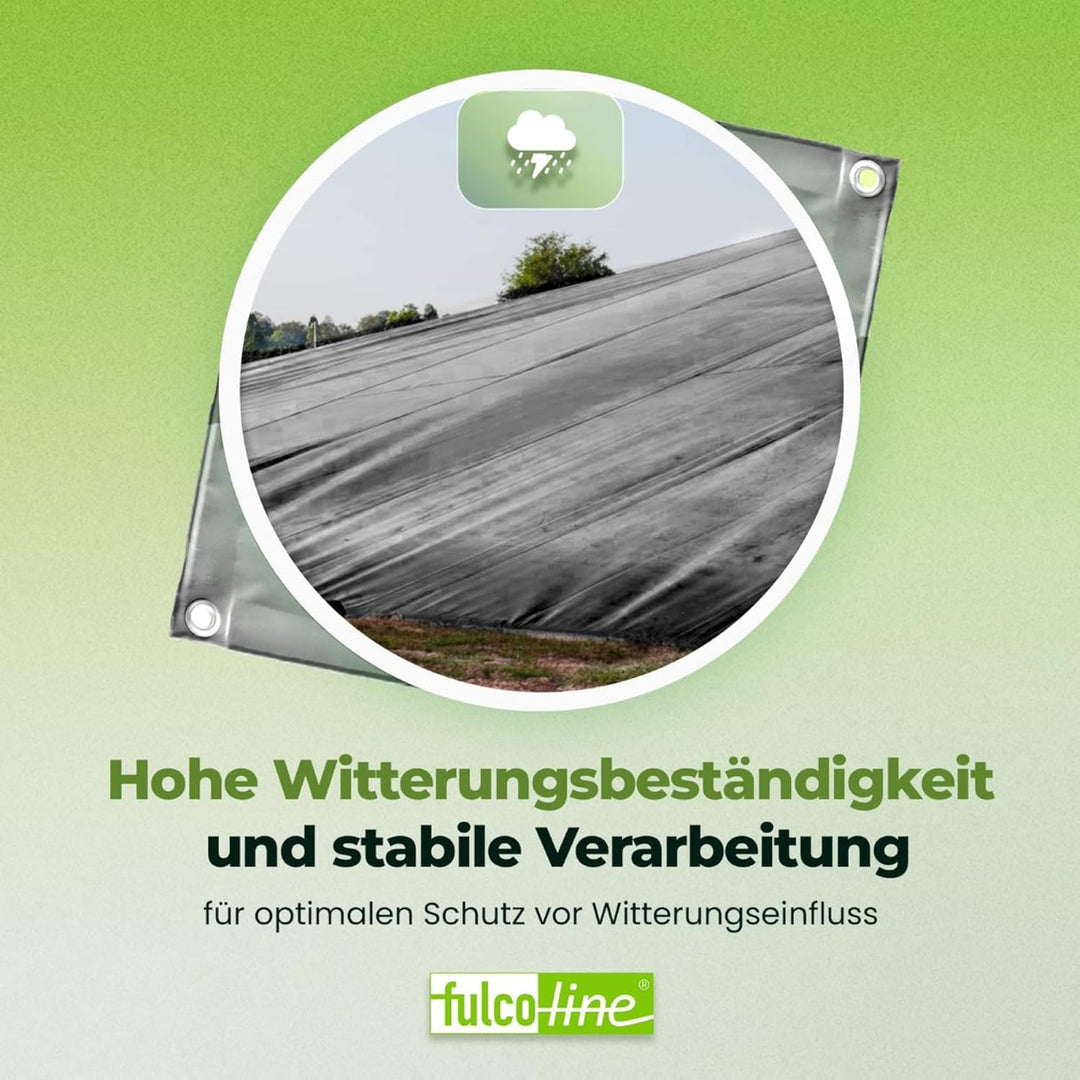 LKW Plane, 700 g, Ösen alle 50 cm mit Saum mit Wunschmass (Dunkelgrau, 3,00 m x 6,00 m) Dunkelgrau 3