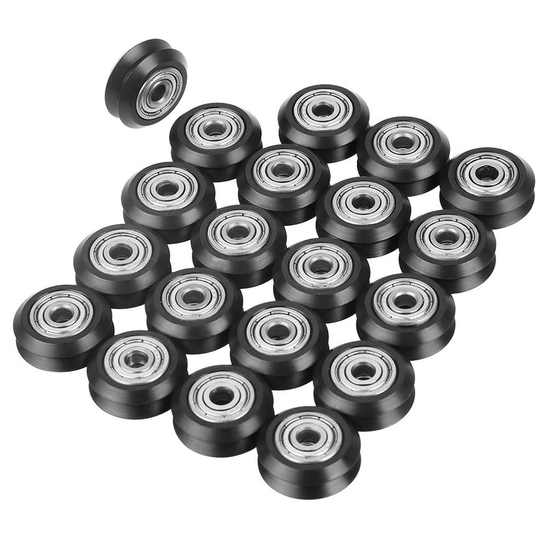 Yosoo Health Gear V Slot Rollen Kugellager 6mm Nut, 20 Stück 5 mm V Slot Kugellager für 3D Drucker C