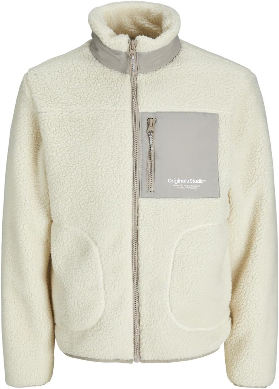 JACK & JONES Herren Jorvesterbro Teddy Jacket Sn Jacke (1er Pack) L Olive Night/Detail:black Blockin