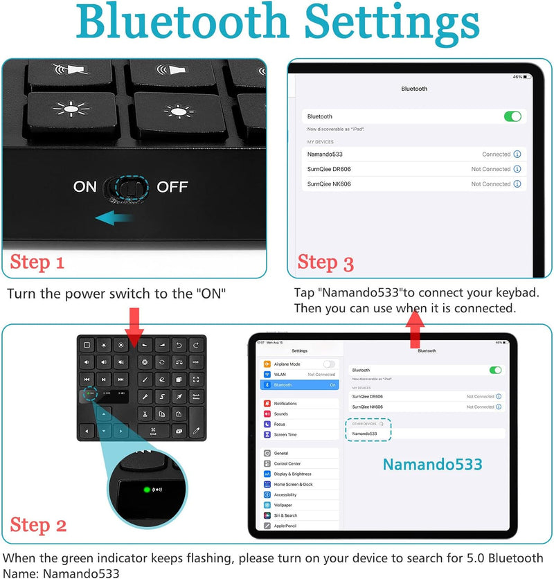 Annadue Bluetooth Tastatur für Procreate Video Fotobearbeitungs Controller,Ergonomische Tastenkombin