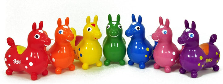 Ledraplastic 8002 Jakobs 4019960 - Rody Hüpfpferd, 3 Jahre, rot Gelb, Gelb