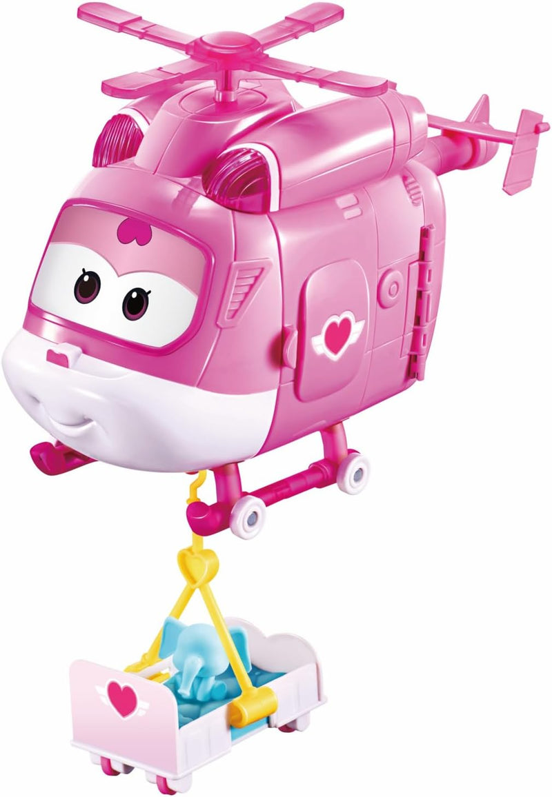 Super Wings EU770840 - Dizzy Rescue Helicopter Playset, ca. 18 cm grosse verwandelbare Spiel-Figur m