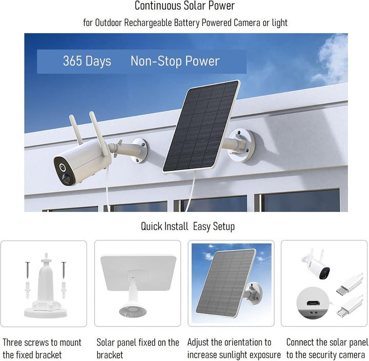 6W Solarpanel für Überwachungskamera,Solarmodul für DC 5V Sicherheitskamera,Kamera Outdoor,Türklinge