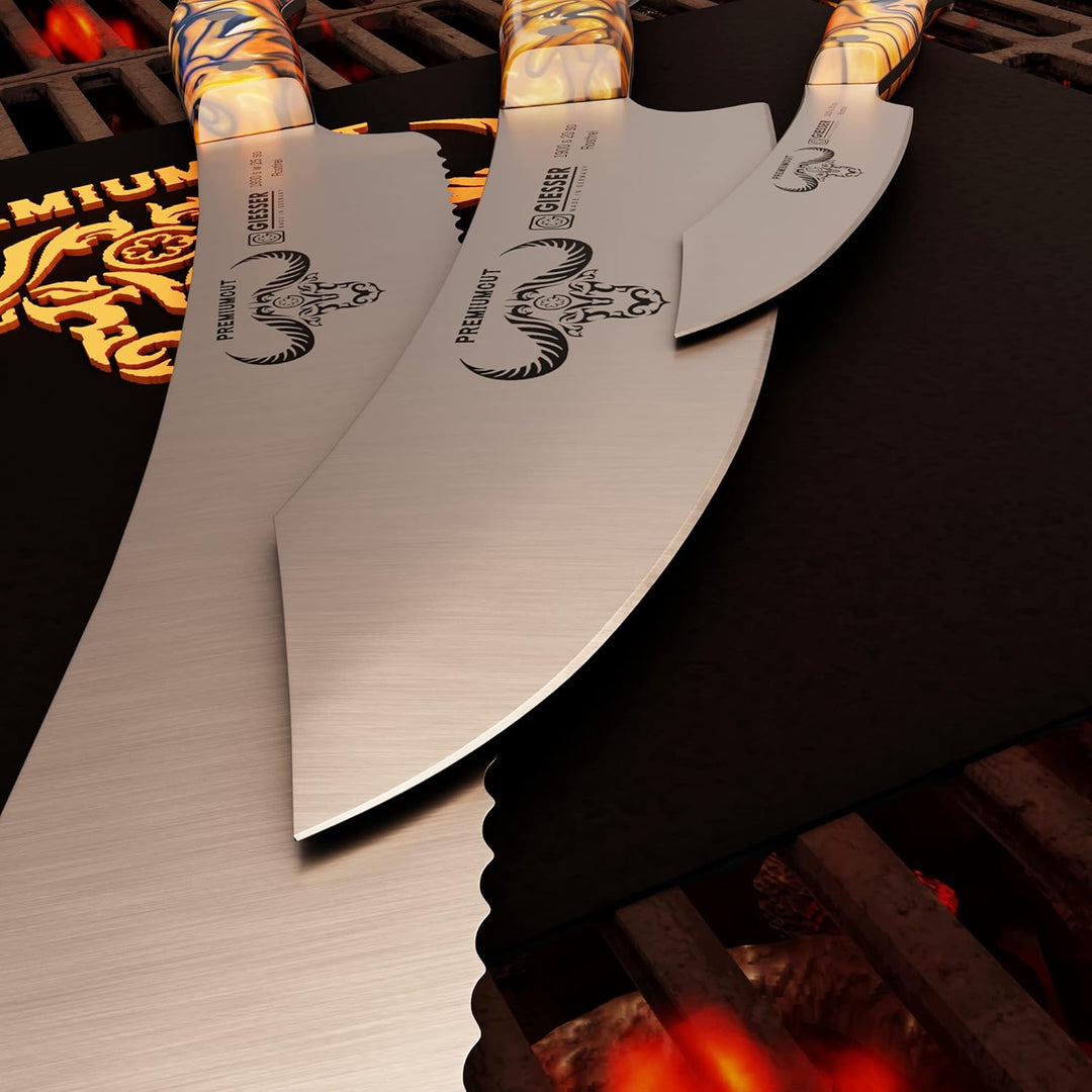 Giesser seit 1776 - Made in Germany - PremiumCut, Spicy Orange, Messerset 3 teilig, Kochmesser 20 cm