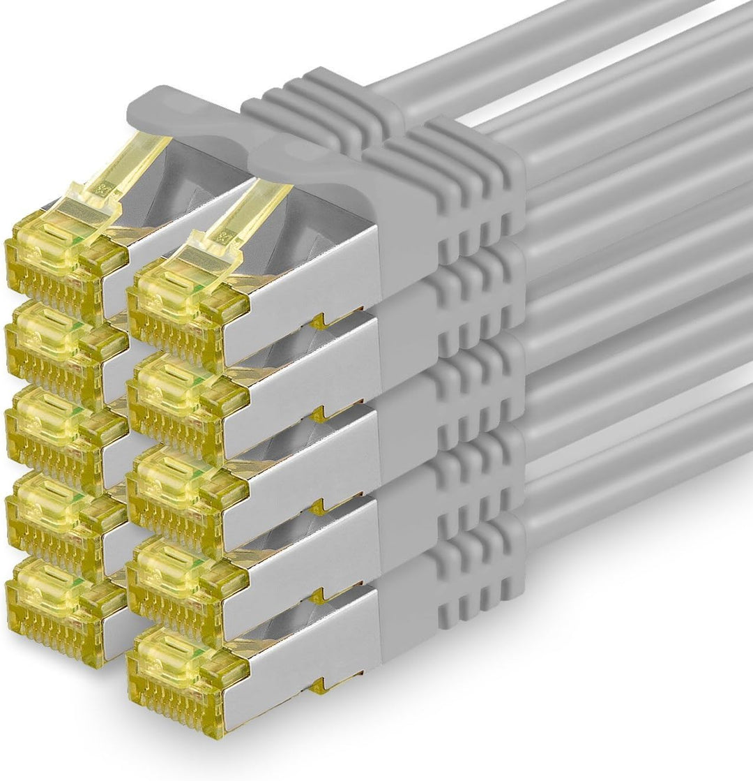 Cat.7 Netzwerkkabel 5m Grau 10 Stück Cat7 Ethernetkabel Netzwerk LAN Kabel Rohkabel 10 Gb s SFTP PIM
