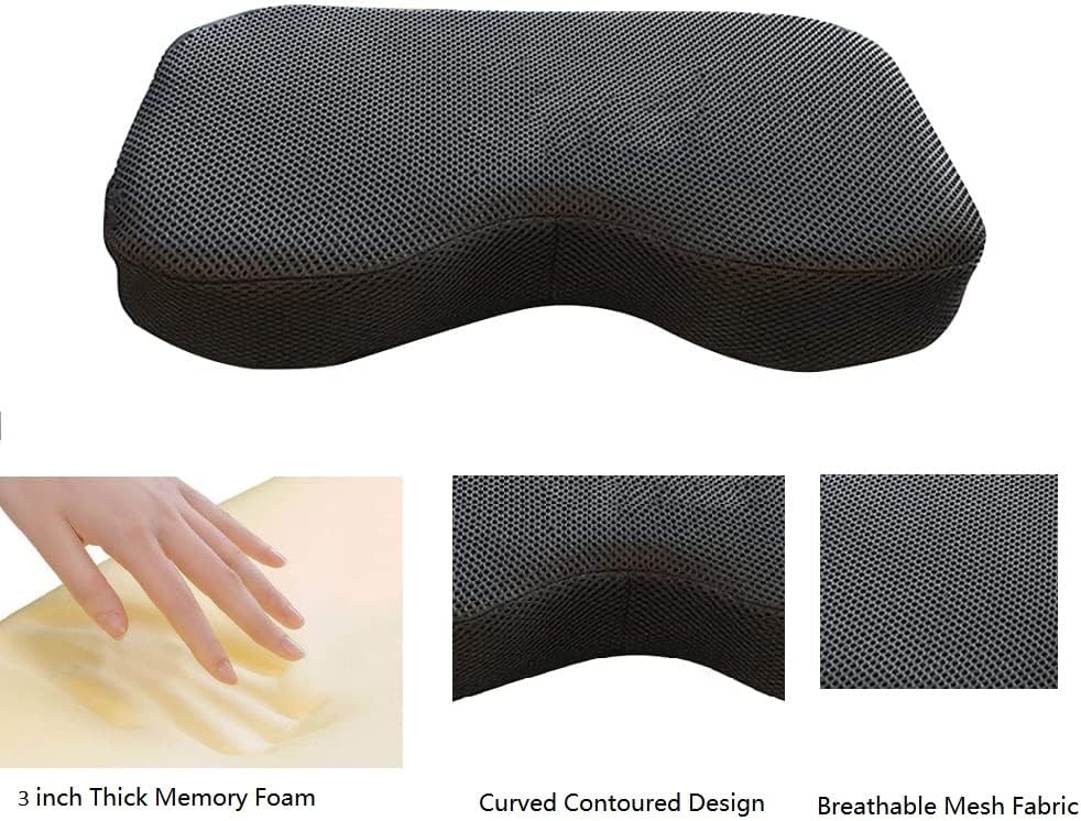 Rudersitzkissen, Memory Foam Sitzkissen für Indoor Rudergerät, Bezug und Gurte waschbar, 33 x 23 x 7