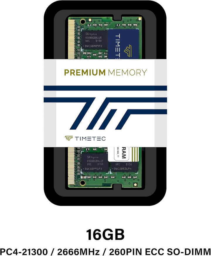 Timetec 16 GB DDR4 2666 MHz PC4-21300 Unbuffered ECC UDIMM 1,2 V CL19 2Rx8 Dual Rank 260 Pin SODIMM