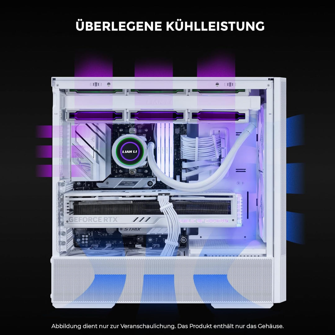Lian Li LANCOOL 207 Gaming PC Gehäuse ATX Weiss - Midi Tower PC Gehäuse mit RGB-Beleuchtung, Grafikk