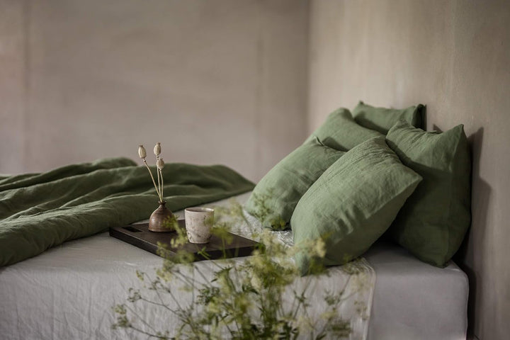 Ger3as Leinen Bettwäsche Set 100% Natur Leinen Stonewashed, Naturfaser Leinen, mit Hotelverschluss (